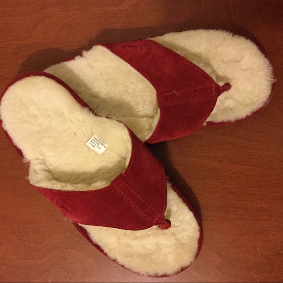 ll bean fuzzy flip flops